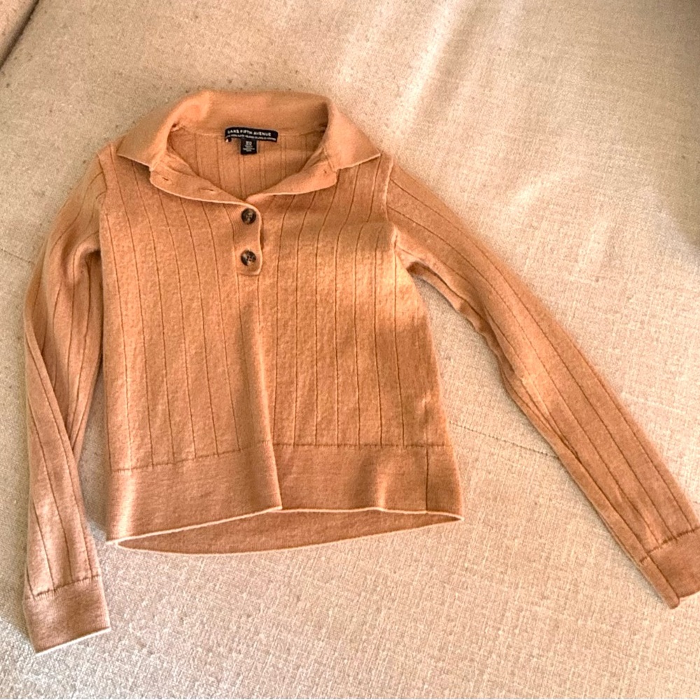 Saks Fifth Avenue Camel Knit Sweater